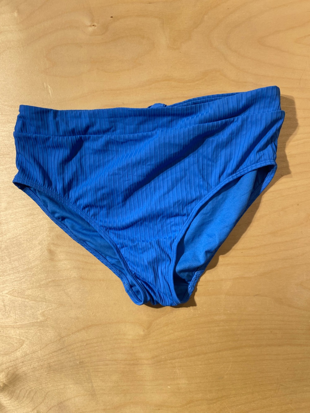 Time and Tru Cobalt Ribbed Bikini Bottoms Large (12-14) (RG)